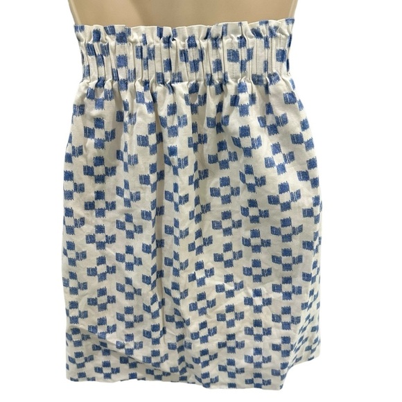 Madewell Skater Skirt White Blue Scribble Check Pattern - Picture 4 of 4